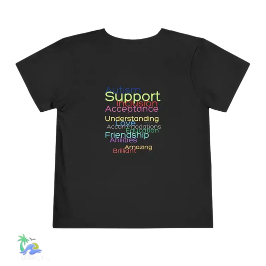 Toddler Short Sleeve Tee Autism support tee - Black / 2T - Kids clothes