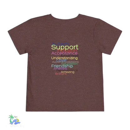 Toddler Short Sleeve Tee Autism support tee - Heather Maroon / 2T - Kids clothes