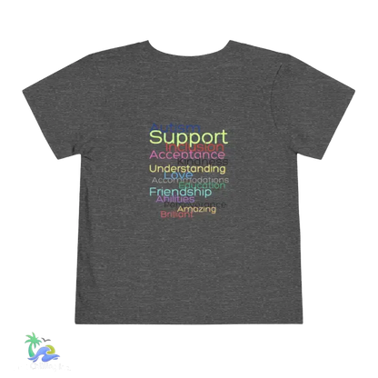 Toddler Short Sleeve Tee Autism support tee - Dark Heather Grey / 2T - Kids clothes