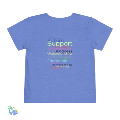 Toddler Short Sleeve Tee Autism support tee - Heather Columbia Blue / 2T - Kids clothes