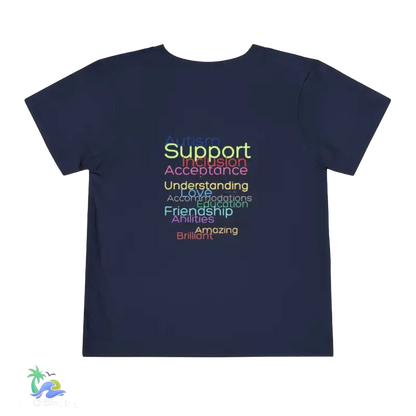 Toddler Short Sleeve Tee Autism support tee - Navy / 2T - Kids clothes