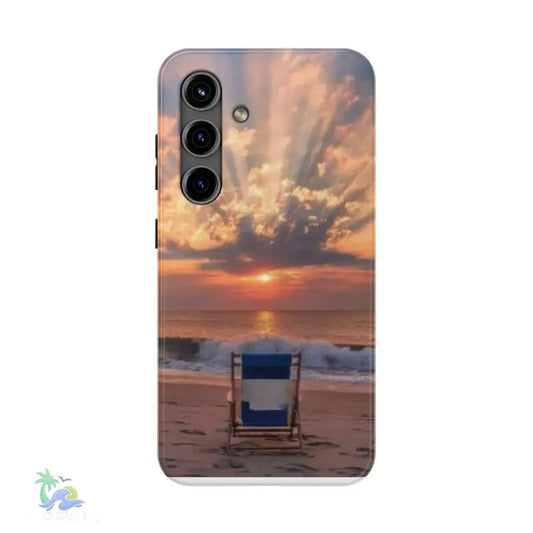 Tough Phone Cases sunset with a beach all types of phone models - Samsung Galaxy S24 - Phone Case