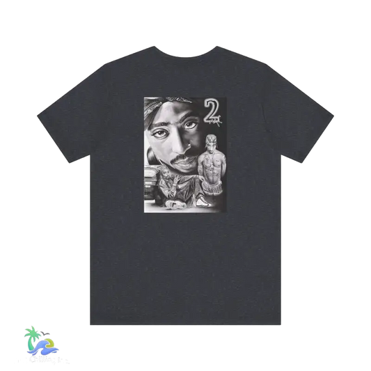 Tribute to 2pac casual everyday tee - Heather Navy / S - T-Shirt