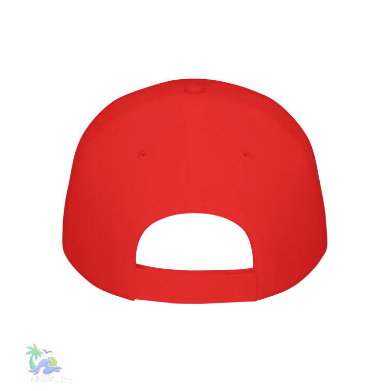 a red baseball cap on a black background