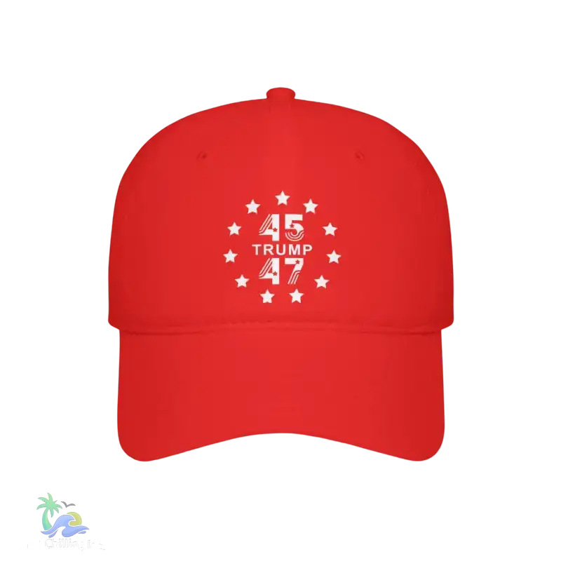 Trump 45/47 Low Profile Baseball Cap - Red Star Design - Red / One size - Hats