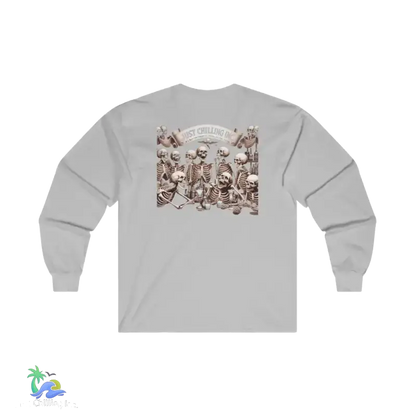 Ultra Cotton Long Sleeve Tee - Drunken Skeletons - Just Chilling Inc.Just Chilling Inc.
