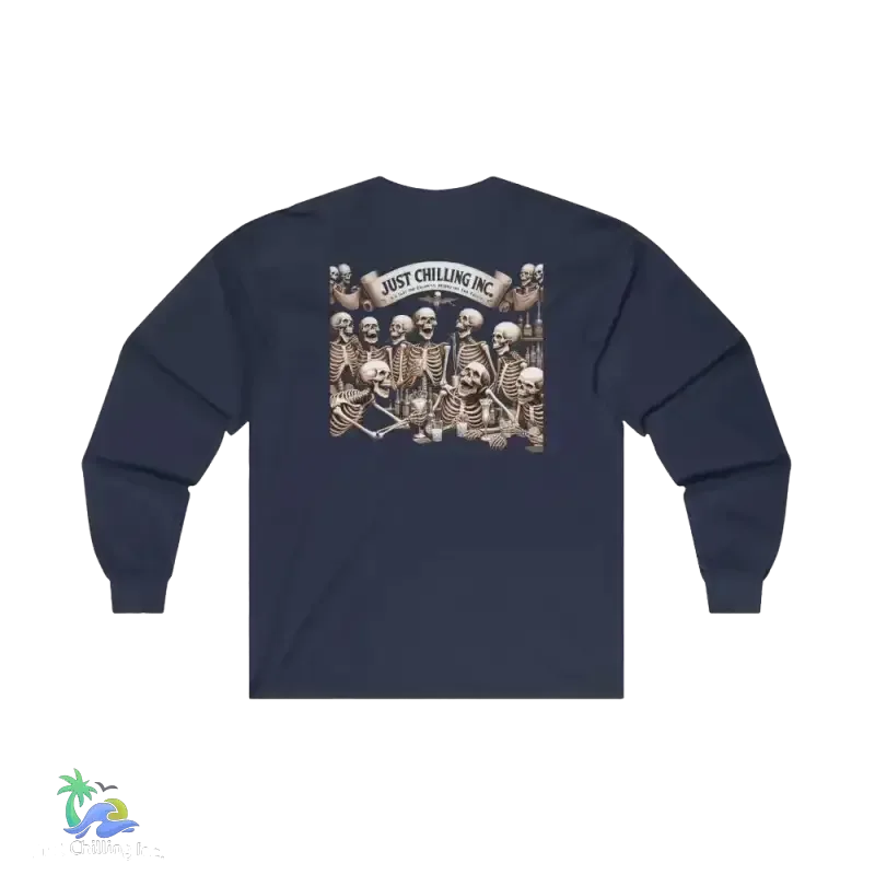 Cotton Long Sleeve Tee - Classic Fit Crew Neck Shirt With Durable Taped Shoulders - Just Chilling Inc.