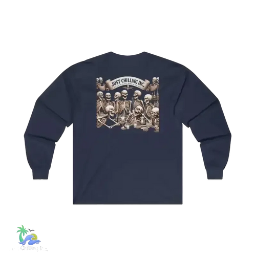 Cotton Long Sleeve Tee - Classic Fit Crew Neck Shirt With Durable Taped Shoulders - Just Chilling Inc.
