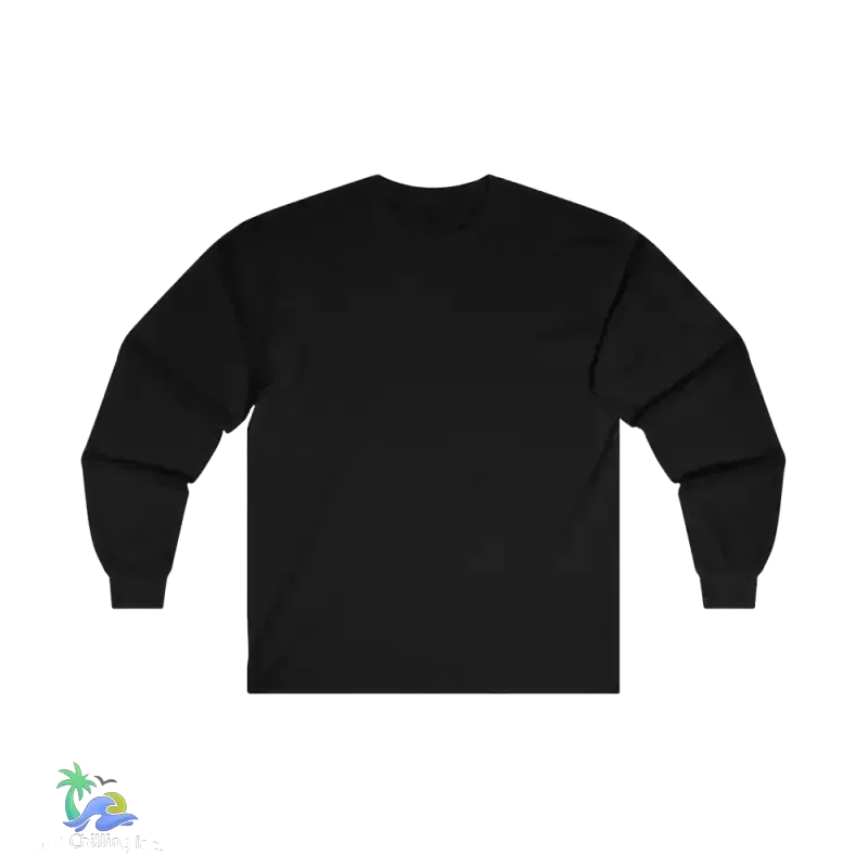 Cotton Long Sleeve Tee - Classic Fit Crew Neck Shirt With Durable Taped Shoulders - Just Chilling Inc.