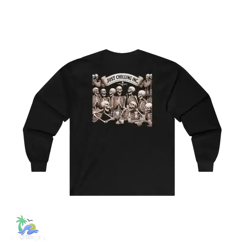 Cotton Long Sleeve Tee - Classic Fit Crew Neck Shirt With Durable Taped Shoulders - Just Chilling Inc.