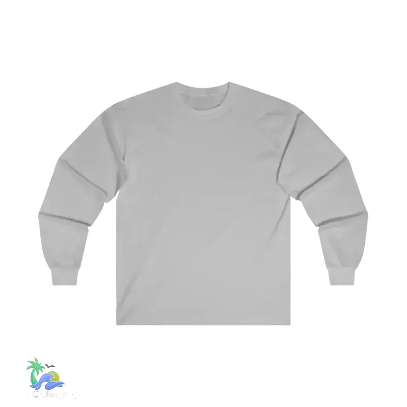 Cotton Long Sleeve Tee - Classic Fit Crew Neck Shirt With Durable Taped Shoulders - Just Chilling Inc.
