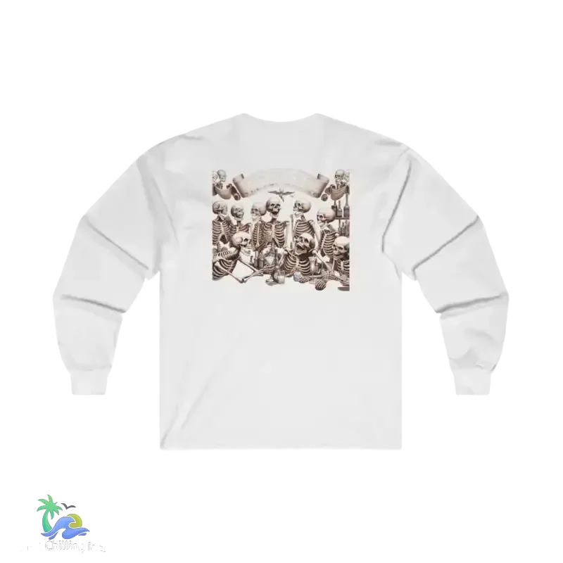 Cotton Long Sleeve Tee - Classic Fit Crew Neck Shirt With Durable Taped Shoulders - Just Chilling Inc.