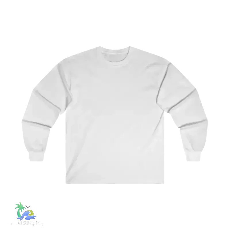 Cotton Long Sleeve Tee - Classic Fit Crew Neck Shirt With Durable Taped Shoulders - Just Chilling Inc.