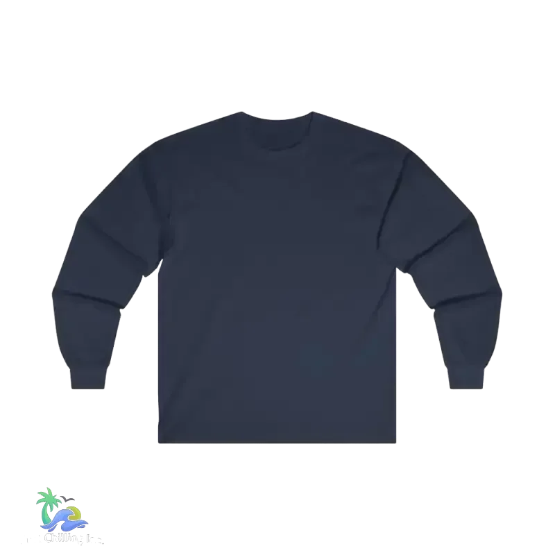 Cotton Long Sleeve Tee - Classic Fit Crew Neck Shirt With Durable Taped Shoulders - Just Chilling Inc.