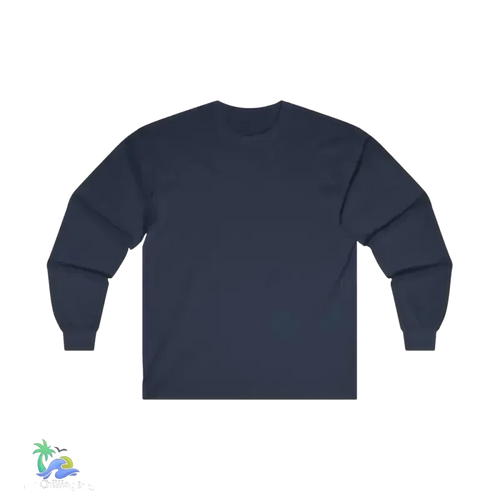 Cotton Long Sleeve Tee - Classic Fit Crew Neck Shirt With Durable Taped Shoulders - Just Chilling Inc.