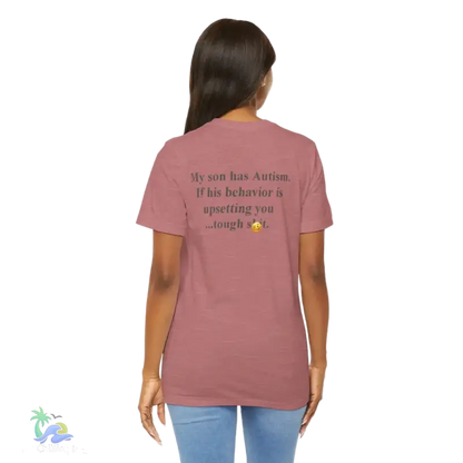 unisex Short Sleeve Tee My son has autism - Heather Mauve / S - T-Shirt