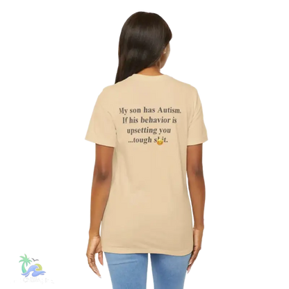 unisex Short Sleeve Tee My son has autism - Soft Cream / S - T-Shirt