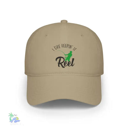 Unisex Distressed Cap I Like Keeping it reel - Khaki / One size - Hats