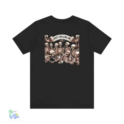 Unisex Jersey Short Sleeve Tee- drunken skeleton tshirt - Black / S - T-Shirt