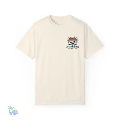 Unisex Garment - Dyed T - shirt Just Chilling at the waterfall - Just Chilling Inc.Just Chilling Inc.