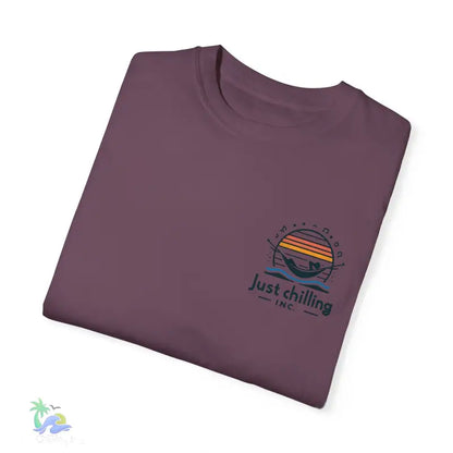 Unisex Garment - Dyed T - shirt Just Chilling at the waterfall - Just Chilling Inc.Just Chilling Inc.