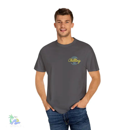 Unisex Garment - Dyed T - shirt Just Chilling at the waterfall - Just Chilling Inc.Just Chilling Inc.