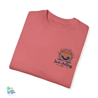 Unisex Garment - Dyed T - shirt Just Chilling at the waterfall - Just Chilling Inc.Just Chilling Inc.