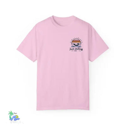 Unisex Garment - Dyed T - shirt Just Chilling at the waterfall - Just Chilling Inc.Just Chilling Inc.