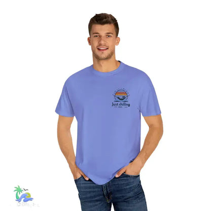 Unisex Garment - Dyed T - shirt Just Chilling at the waterfall - Just Chilling Inc.Just Chilling Inc.