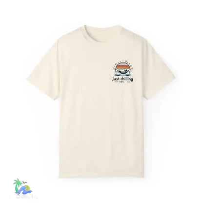 Unisex Garment - Dyed T - shirt Just Chilling at the waterfall - Just Chilling Inc.Just Chilling Inc.