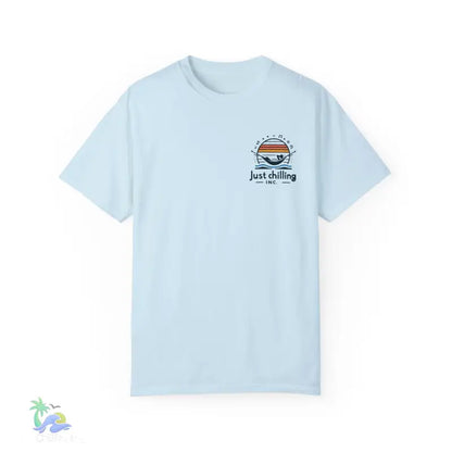 Unisex Garment - Dyed T - shirt Just Chilling at the waterfall - Just Chilling Inc.Just Chilling Inc.