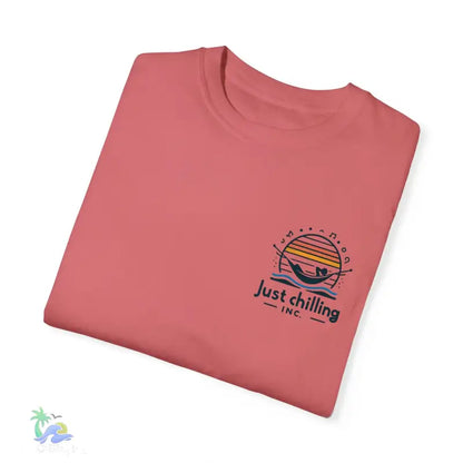 Unisex Garment - Dyed T - shirt Just Chilling at the waterfall - Just Chilling Inc.Just Chilling Inc.