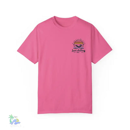 Unisex Garment - Dyed T - shirt Just Chilling at the waterfall - Just Chilling Inc.Just Chilling Inc.