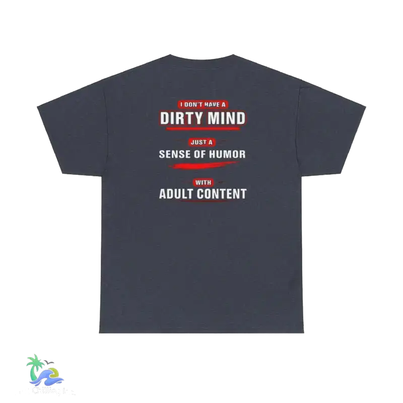 Unisex Heavy Cotton Tee Adult Sense of Humor - Heather Navy / S - T-Shirt