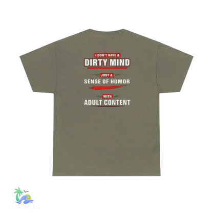 Unisex Heavy Cotton Tee Adult Sense of Humor - Heather Military Green / S - T-Shirt