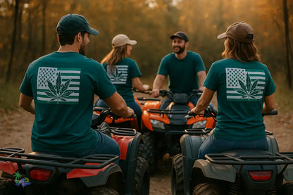 Unisex Heavy Cotton Tee cannabis all-star and flag tee - Forest Green / S - T-Shirt
