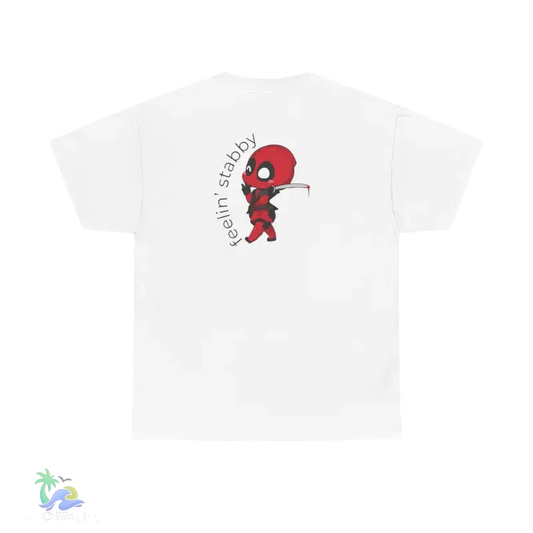 Unisex Heavy Cotton Tee feeling stabby deadpool - White / S - T-Shirt