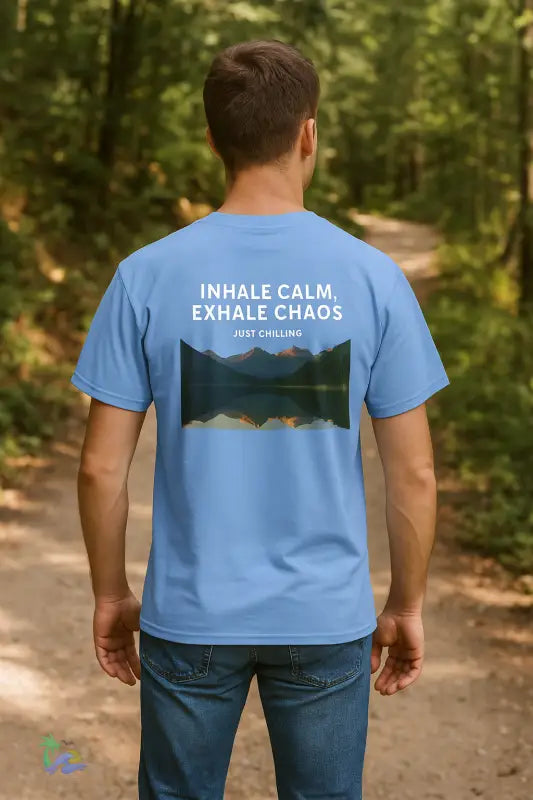 Unisex Heavy Cotton Tee – ’Inhale Calm Exhale Chaos’ | Summer Vibes Graphic Shirt T Shirt