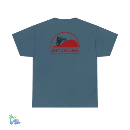 Unisex Heavy Cotton Tee Just Chilling Dirt Bike Tee - Indigo Blue / S - T-Shirt