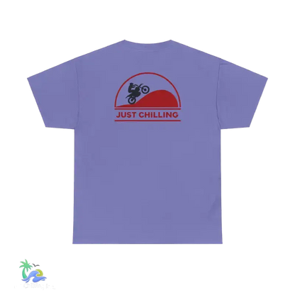 Unisex Heavy Cotton Tee Just Chilling Dirt Bike Tee - Violet / S - T-Shirt