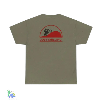 Unisex Heavy Cotton Tee Just Chilling Dirt Bike Tee - Heather Military Green / S - T-Shirt