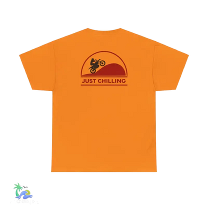 Unisex Heavy Cotton Tee Just Chilling Dirt Bike Tee - Safety Orange / S - T-Shirt