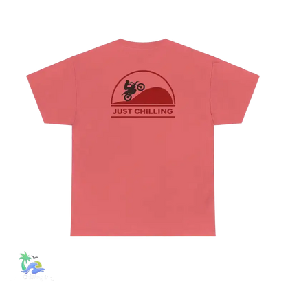 Unisex Heavy Cotton Tee Just Chilling Dirt Bike Tee - Coral Silk / S - T-Shirt