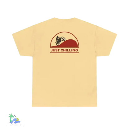 Unisex Heavy Cotton Tee Just Chilling Dirt Bike Tee - Yellow Haze / S - T-Shirt