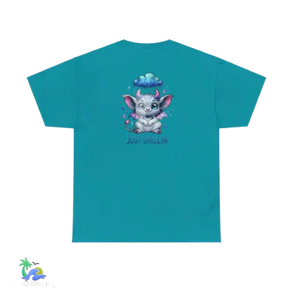 Unisex Heavy Cotton Tee Just Chilling - Tropical Blue / S - T-Shirt