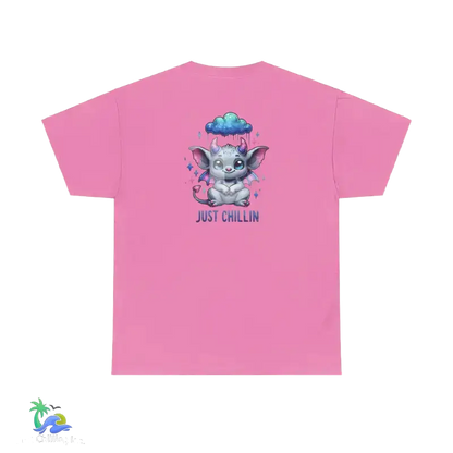 Unisex Heavy Cotton Tee Just Chilling - Azalea / S - T-Shirt