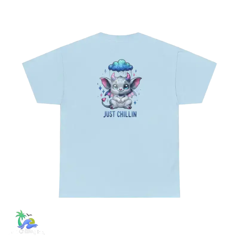 Unisex Heavy Cotton Tee Just Chilling - Light Blue / S - T-Shirt
