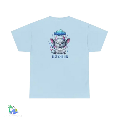 Unisex Heavy Cotton Tee Just Chilling - Light Blue / S - T-Shirt
