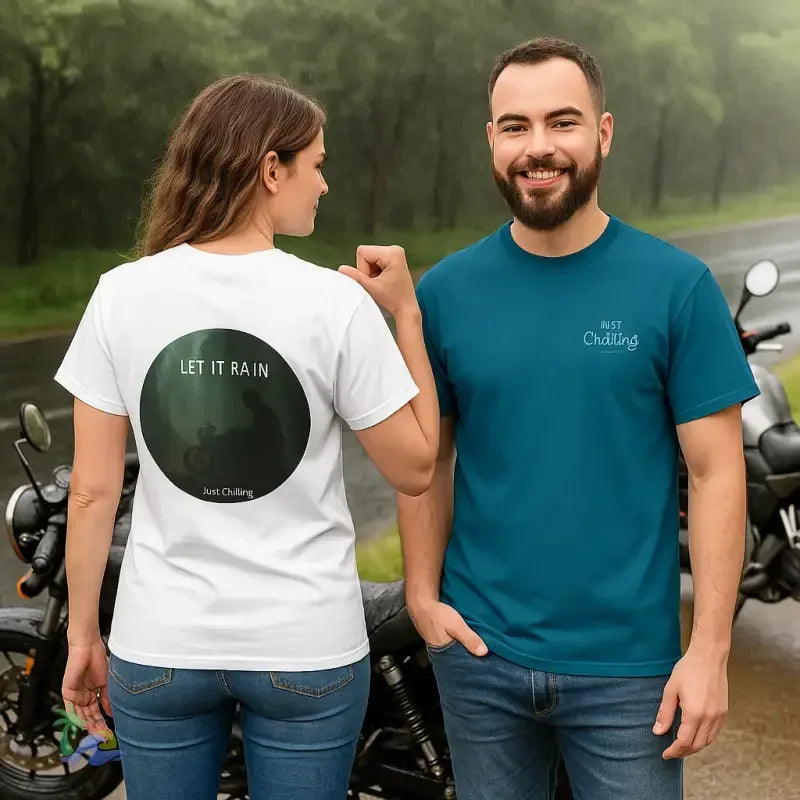 Heavy Cotton Tee – Unisex Let It Rain Shirt | Classic Fit Graphic Cotton Tee - Just Chilling Inc.
