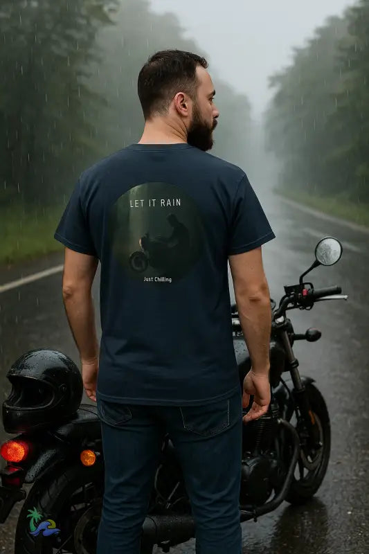 Unisex Heavy Cotton Tee – “Let It Rain” Motorcycle Graphic Shirt | Just Chilling Inc. T Shirt
